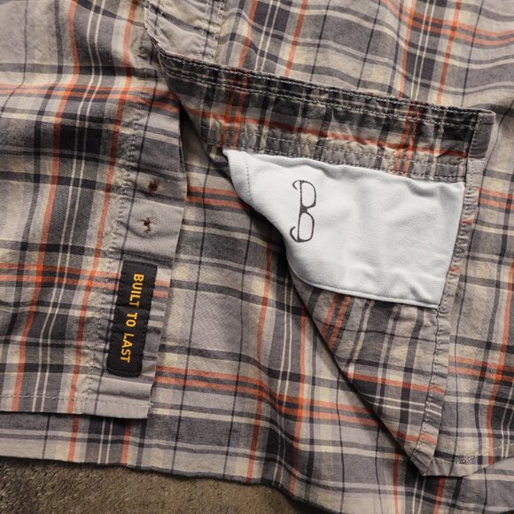 Ariat Rebar Built To Last Plaid Button-Up Shirt Men’s XL Gray Orange Workwear - Picture 9 of 10